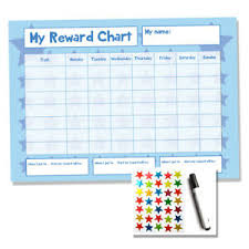 Details About Reward Chart Blue Reusuable Wipe Clean A4 Chores Potty Train Sticker Star