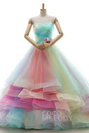 Usd 759 A Line Court Train Tulle Wedding Dress Jwlt15067 Rainbow Wedding Dress Gowns Ruffle Wedding Dress