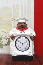 Amazon Com African American Black Happy Bistro Chef Kitchen Wall Clock Chef Decor 89092 By Ack Chefs Kitchen Kitchen Wall Clocks Kitchen Decor Themes