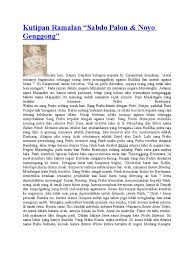 Check spelling or type a new query. Ramalan Sabdo Palon Noyo Genggong