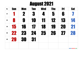 Are you looking for a printable calendar? Printable August 2021 Calendar With Week Numbers Calendarex Com