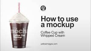 Download Iced Coffee Cup With Topping Mockup In Cup Bowl Mockups On Yellow Images Object Mockups