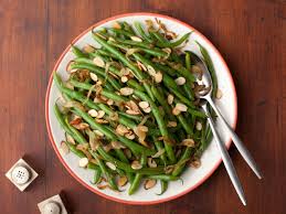 Green Beans With Caramelized Onions And Almonds Recipe Thanksgiving Vegetables Side Dishes Green Beans Food Network Recipes