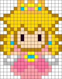 Princess Peach Sprite Kandi Pattern Perler Bead Art Pony Bead Patterns Perler Bead Templates