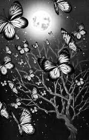 Black And White Wall Art Butterfly Wall Painting Butterfly Tree Tree Painting Wall Painting Painting