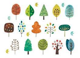 北欧風の木水彩 watercolor pattern royalty free images fall cards