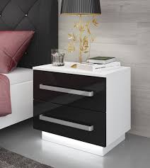 Kommode Nachttisch Led Nachtschrank Nachtkonsole Hochglanz Schwarz Ebay Nachtkonsole Nachtschrank Kommode