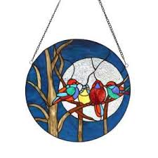 Birds On A Wire Stained Glass Hanging Panel River Of Goods Multi Stained Glass Mini Halston Window Panel 13278 The Home Depot In 2020 Stained Glass Window Panel Stained Glass Windows Stained Glass Birds
