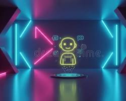 Image of futuristic AI selling room with an avatar