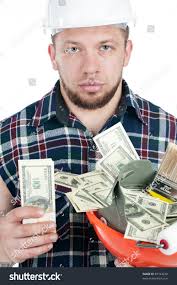 Confident Caucasian Building Contractor Holding Dollar Stock Photo 87743278 