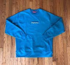 The sweater was released in nine different shades, from brighter choices like peach, bright blue did you manage to cop a box logo crewneck? Blue Box Logo Crewneck Up To 63 Off In Stock