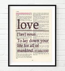 Love Definition To Lay Down Your Life 1 John 3 16 Bible Page Art Print Christian Art Print Highlighted Verse Bible Highlighting