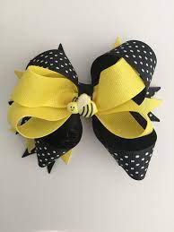 4 inches with an alligator clip for a non slip grip. Yellow Black Bee Hair Bow In 2021 Black Hair Bows Tulle Hair Bows Pink Hair Bows