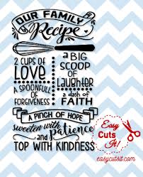 Our Family Recipe Svg Dxf Eps Pdf Plus Easycutsit Family Recipe Book Svg Quotes Family Meals