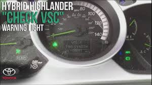 This 2008 toyota camry hybrid had no power brakes , very hard to brake / stop , abs light on , brake light on , check vsc system. Check Vsc System Warning Light Discovering Likely Solution For My Toyota Highlander Youtube