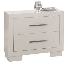 Nightstand with notched drawer and shelf. Modern Nightstands Jess White Nightstand Eurway Furniture