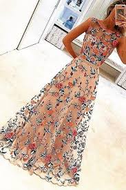 Pearls, 3d floral appliques neckline: Floral Prom Dresses Fancyvestido