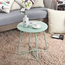 A modern outdoor coffee table has the power to positively and negatively affect the design of a furniture arrangement. Patio Lawn Garden Yard Balcony Small Round Metal Side Table Anti Rust Patio Outdoor Coffee Table For Porch Light Blue Garden Tables