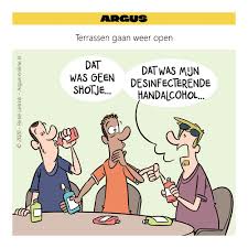 Iedereen kijkt uit naar maandag 1 juni 12.00 uur als de terrassen weer open gaan. Argus On Twitter Terrassen Gaan Weer Open Corona Cartoon