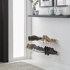 Without a handyman, you are still able to build a simple wall shelf. J Me Horizontal Shoe Rack Wall Mounted Shoe Rack Organizer Keeps Shoes Boots Sneakers Heels Off The Floor A Modern Shoe Organizer For Your Entryway Or Closet White 28 Inches Pricepulse