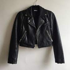 Reformation Heavyweight Leather Cropped Moto Leather Jacket Leather Women Shopping