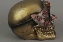 Resin Steampunk Masquerade Skull Statue Gothic Figurine ...