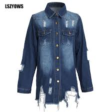 Chemise longue en jean pour femmes, sweat à capuche manches longues, tenue décontractée, style européen et américain, 2 couleurs Chemise En Jean A Manches Longues Pour Femmes Vintage Automne Dechire Chemises En Denim Avec Poche A Bouton Decontractee 2021 Aliexpress