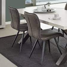 Salle à manger complète contemporaine avec 4 chaises comtesse. Chaise Design Tissu Gris Chaise Salle A Manger Chaise Moderne