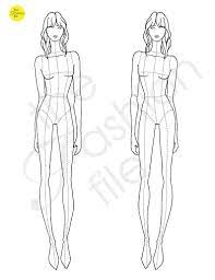 Fashion Illustration Croquis Template Ai Pdf Png For Procreate Female 9 Head Figures Free Bonus File Must Have Tools For Designers In 2021 Fashion Illustration Template Fashion Design Template Fashion Figure Templates