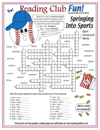 Compound word crossword puzzle answers. Spring Sports Compound Words Crossword Puzzle Teaching Resources