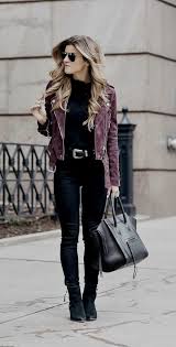 Pin By Sarah Meyer On Outfits In 2020 Burgundy Jacket Outfit Fashion Suede Jacket Outfit