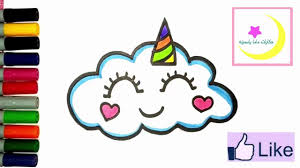 رسم سحابه يونيكورن كيوت Drawing A Cute Cloud Youtube