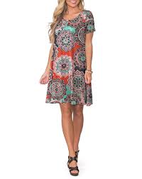 Korsis Women S Summer Floral Dresses Short Sleeve Tunic T Shirt Swing Dresses Pink Flower Navy Swing Shirt Dress Sleeved Swing Dress Floral Short Dress Summer