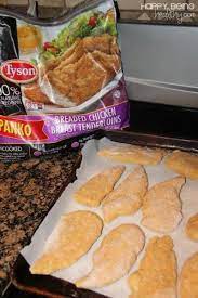 Tyson panko breaded chicken breast tenderloins costco. Costco Panko Chicken Happy Being Healthy Chicken Tenderloin Recipes Recipes Breaded Chicken Recipes