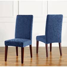 Stretch Jacquard Damask Short Dining Chair Slipcover Slipcovers For Chairs Dining Chairs Dining Room Chair Slipcovers