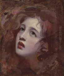 Head Study Of Emma, Lady Hamilton, As Miranda oil painting reproduction by  George Romney