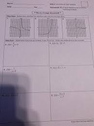 Some of the worksheets displayed are gina wilson unit 8 quadratic equation answers pdf, gina wilson unit 8 quadratic equation answers, a unit plan on probability statistics, projectile motion and quadratic. Solved Name Date Unit 2 Functions Their Graphs Per Chegg Com