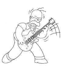 All images found here are believed to be in the public domain. The Simpsons Homer Simpson Playing Guitar Like A Rockstar Coloring Page For Kids Printable