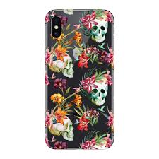 Iphone X Case Blingy S Nice Floral Style Transparent Clear Protective Soft Tpu Rubber Case For Iphone X Flower Skulls Rubber Case Iphone Cases Iphone
