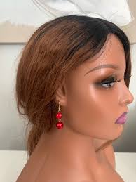 Red Drop Earring, Red Stone Earring, Gift Idea Earring, Ruby Ball Earring,  Round Double Ball Red Earring, Sparkling Red Earring