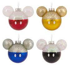 Disney Ornament Sets Hallmark Disney Mickey Mouse Icon Glass Ornaments Set Of 4 Costco