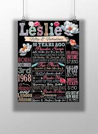 50th Birthday Gift Ideas For 50 Year Old Woman 50th Birthday Board 50 Years Ago 50th Birthday Gift 1968 Birthday Board 80th Birthday Gifts Birthday Gifts For Teens