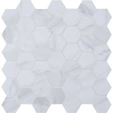 Kolasus white 12x 24 polished tile. Msi Kolasus White Hexagon 12 In X 12 In X 10mm Matte Glazed Porcelain Mesh Mounted Mosaic Tile 8 Sq Ft Case Matte White Home Depot