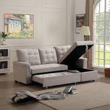 Urhomepro Sectional Sofa Sleeper With Reversible Chaise Modern Convertible Sofa Bed Premium Linen Fabric Living Room Couches And Sofas With Storage Wheels L In 2021 Sofa Bed Design Modern Convertible Sofa