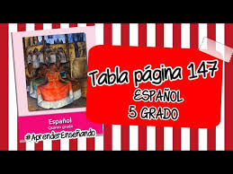 Guía santillana 5to grado,edición 2019, contestada. Tabla Pagina 147 Espanol 5 Grado Youtube