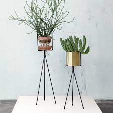 Modern plant stand set pedestal walnut planter. Plant Stand Style With A Modern Twist