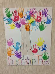 The Children Will Learn How Everyone Needs Someone As A Friend Through The More Hand Prints Put On Preschool Craft Activities Friendship Crafts Preschool Art