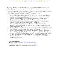 PDF) Perinatal-Lethal Non-Immune Fetal Hydrops Attributed to  MECOM-associated Bone Marrow Failure