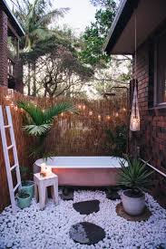 It's circular but has a hexagon bench. Small Outdoor Bathroom Designs Novocom Top