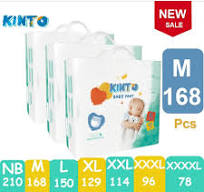KIN-TO Baby Diaper Pant - Size NB/M/L/XL/XXL/XXXL/XXXXL (3 Packs)